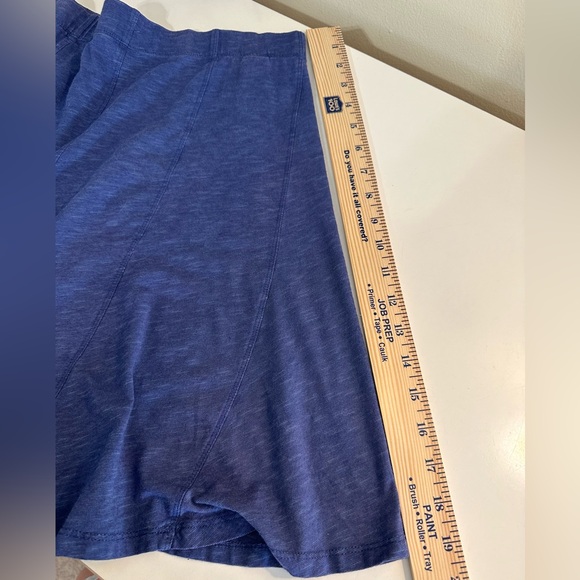 HORNY TOAD&CO ChaChaCha Skirt Blue Shadow A-Line Fluted Organic Cotton Knit - Picture 6 of 11